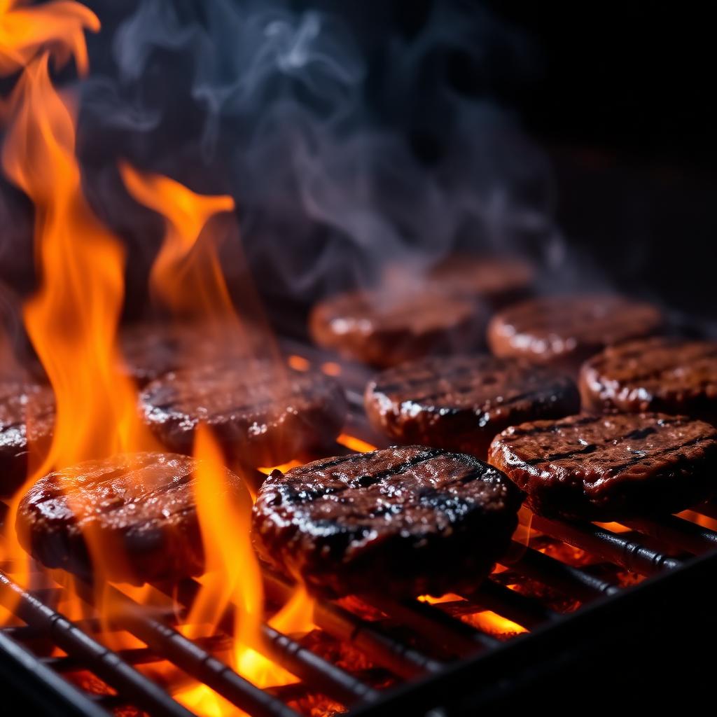 Burgers on the grill